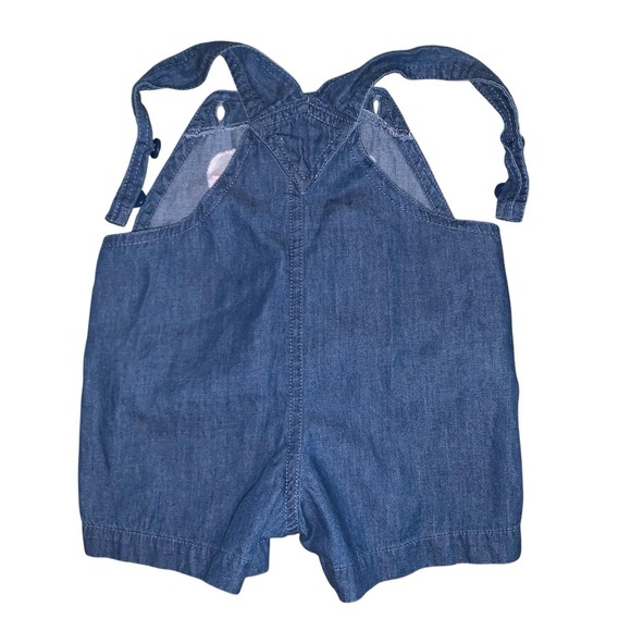 Disney Store Baby 3-6 Mo Mickey Mouse Embroidered Mickey Ears Overalls Shorts - Picture 4 of 7